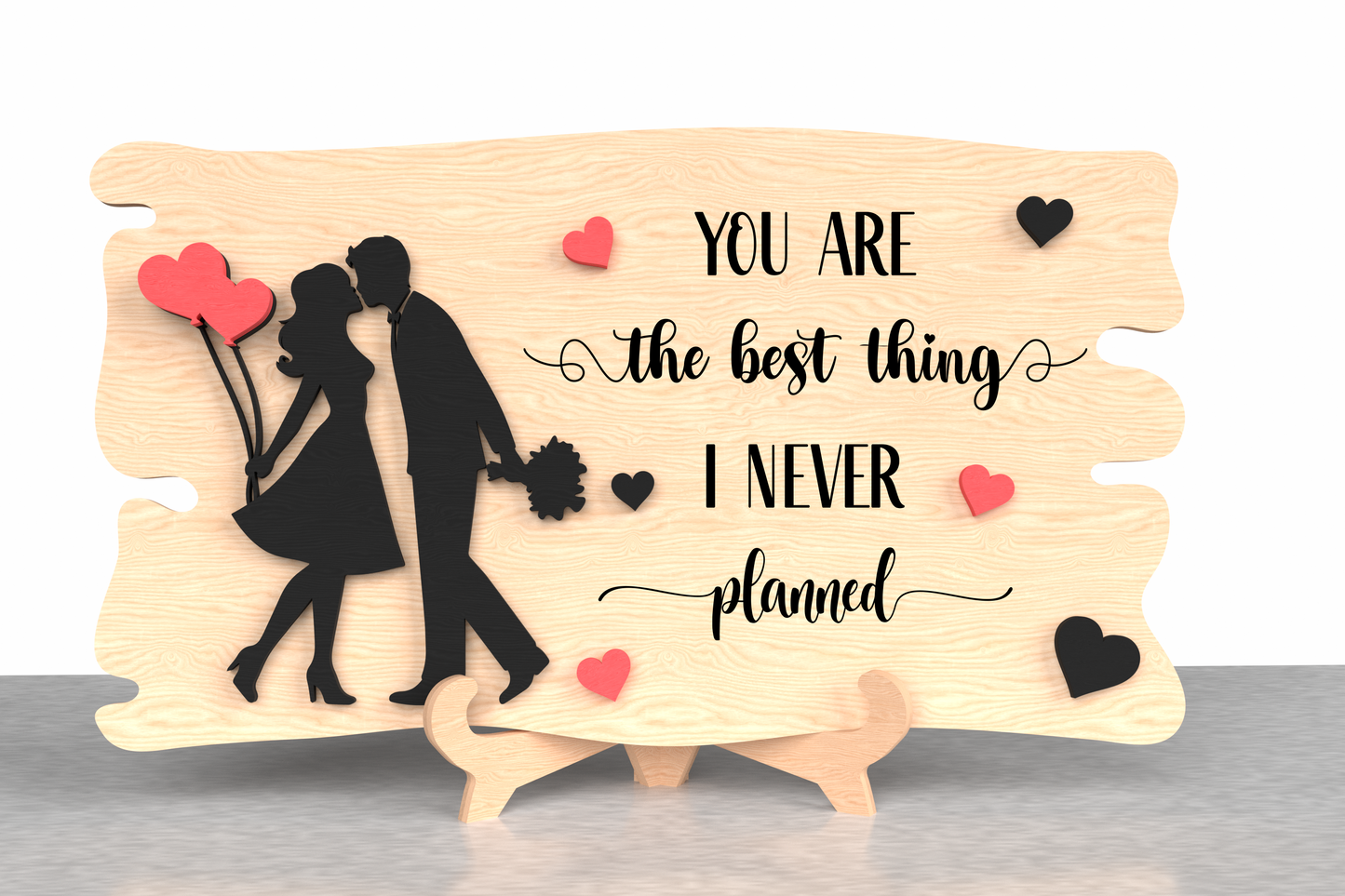 Romantic Wooden Table Decor – "You Are the Best Thing I Never Planned"