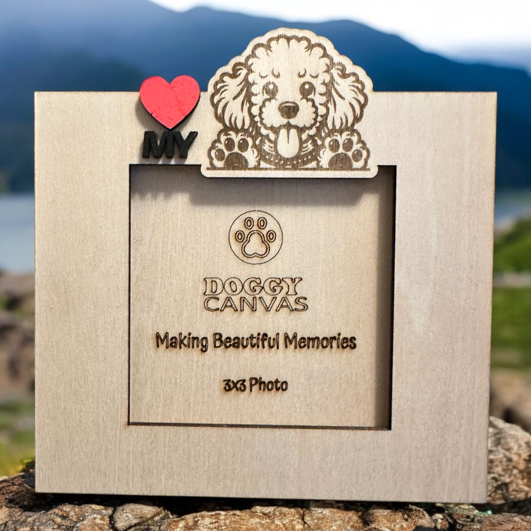 Custom Engraved Magnetic Dog Breed Photo Frame โ 3x3