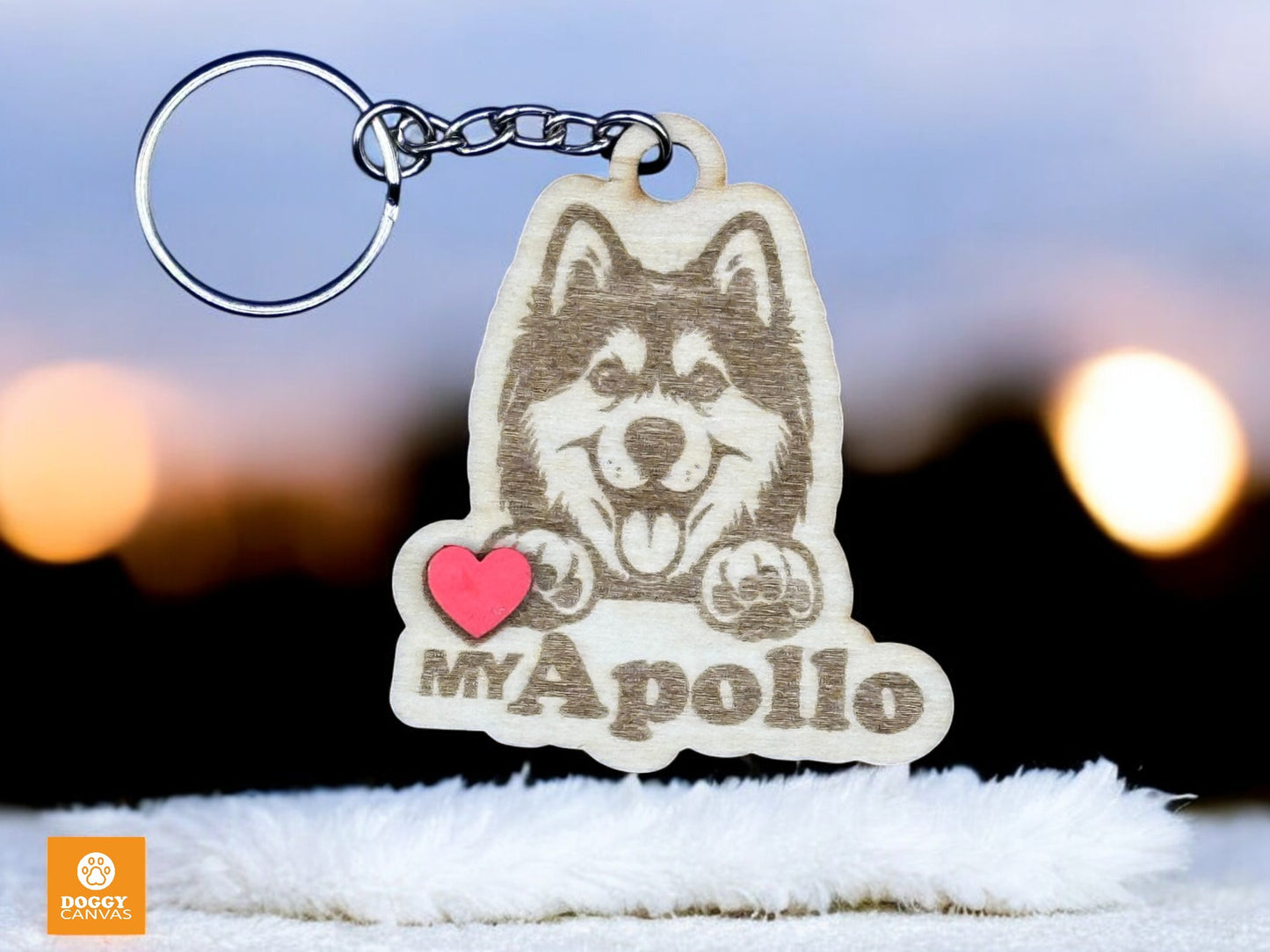 Siberian Husky - Love My Dog Keychain