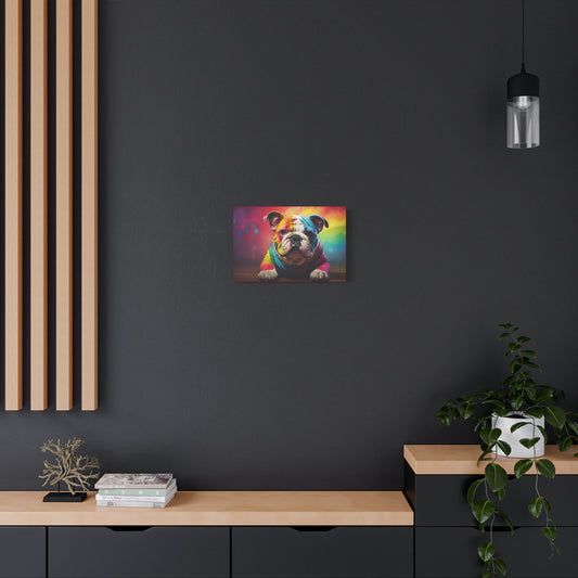 Bulldog Rainbow Canvas